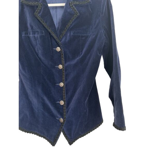 Vintage Coach + Camel Blue Velvet Jacket Small - Picture 3 of 6